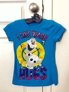 Disney Blue Olaf 'I Like Warm Hugs' Short Sleeve Tee